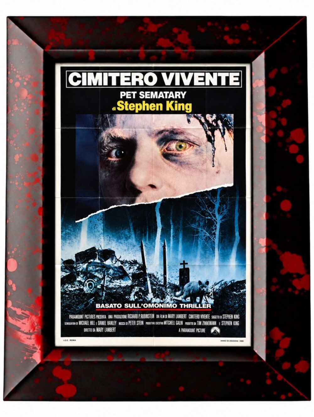 Vintage Horror Bloody Steven King Pet Semetery Cemetery Halloween Retro 80s Art